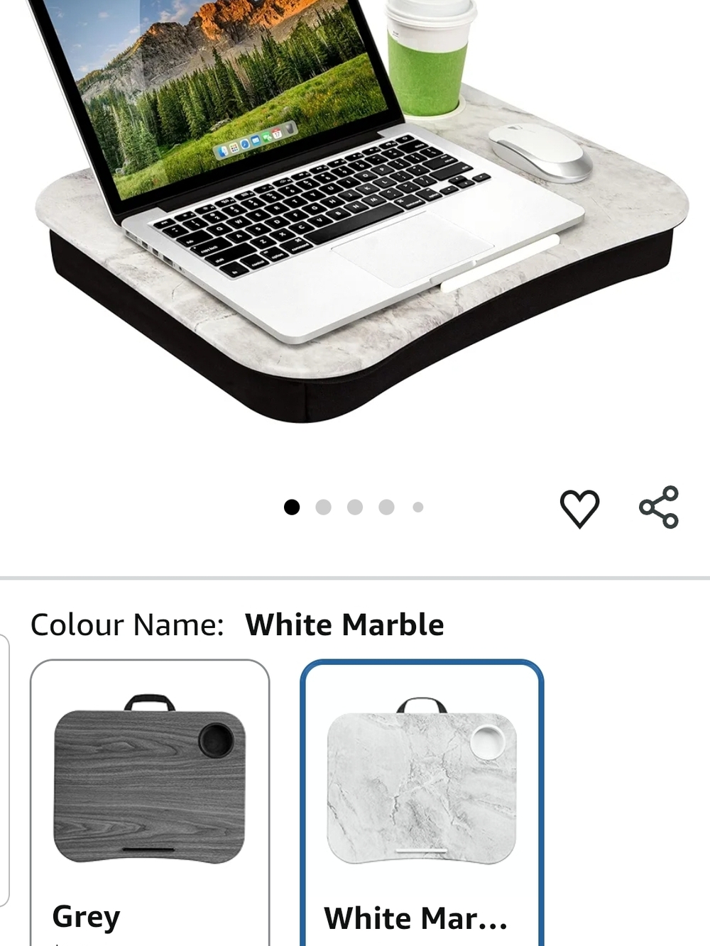 LapGear Desk Tray in Faux Marble Finish